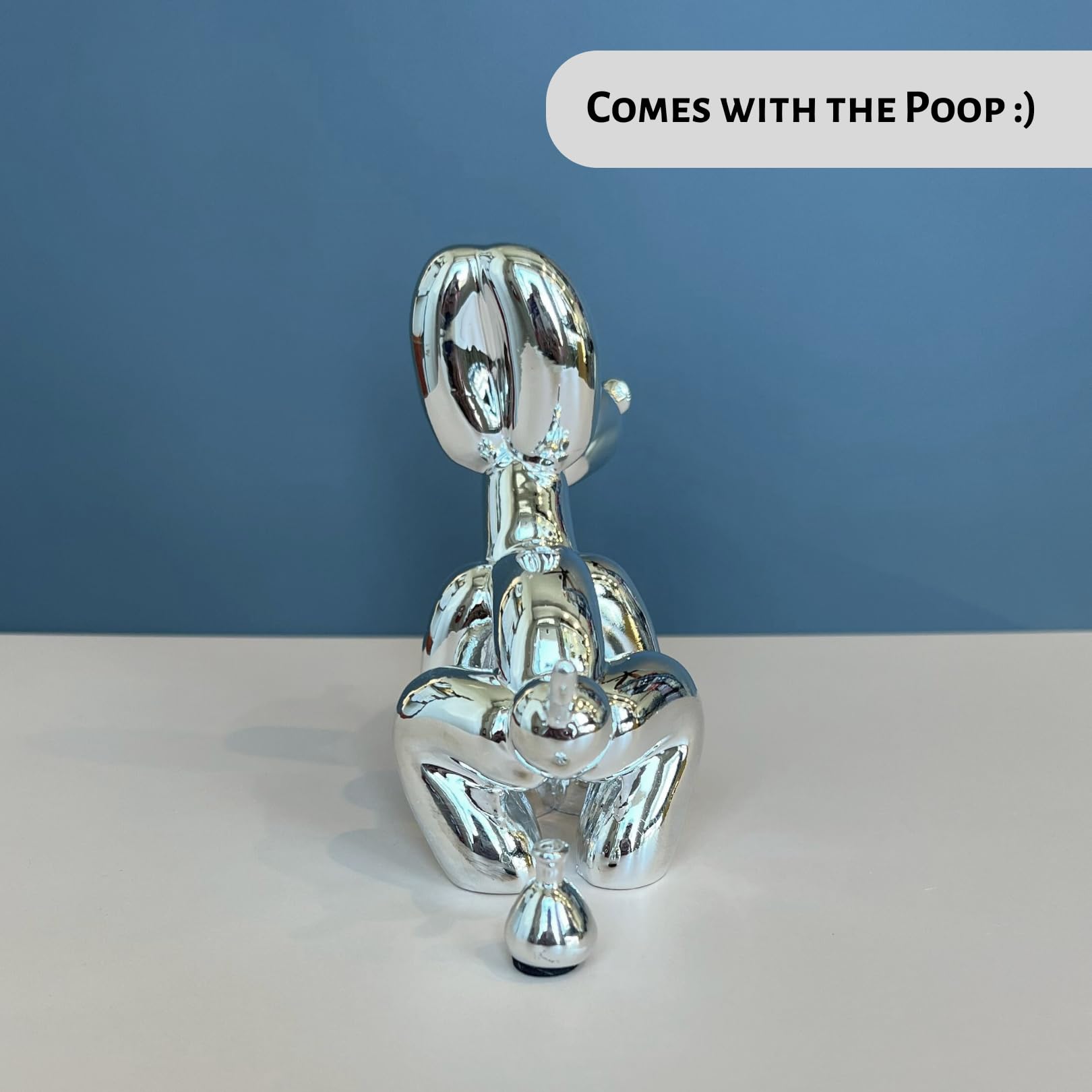 Amazon.co.jp: うんち犬の彫刻 シルバー ペット愛好家への楽しいギフト